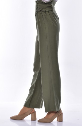 Elastic Wide leg Pants  1706-03 Khaki 1706-03