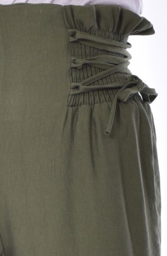 Elastic Wide leg Pants  1706-03 Khaki 1706-03