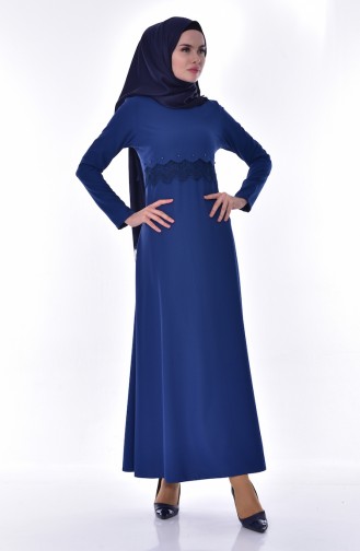 Lace Dress 1501-03 İndigo 1501-03