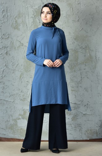 Asymmetric Tunic 3961-03 İndigo 3961-03