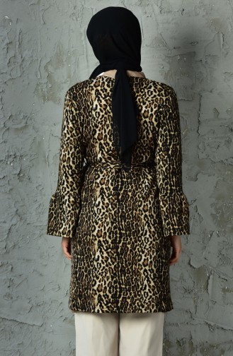 RITA Leopard Pattern Belted Jacket 50354-01 Brown 50354-01