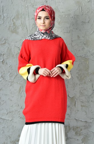 Balloon Sleeve Knitwear Sweater 3098-05 Red 3098-05