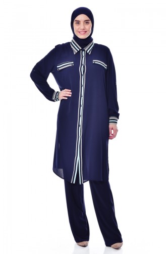 Navy Blue Tuniek 7360-02