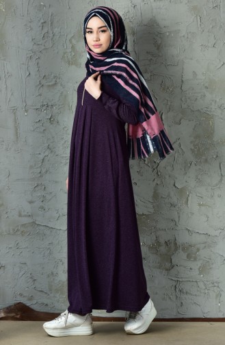 Plum Hijab Dress 7064-05