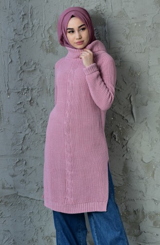 Pull Tricot Col Roulé 3872 -18 Rose 3872  -18
