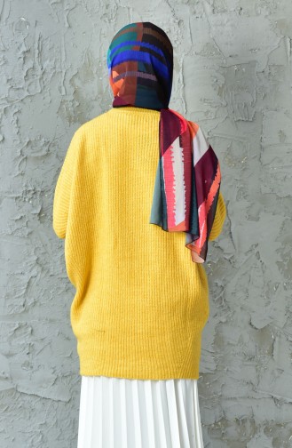 Pull Tricot Décontracté Manches Chauve Souris 3201-11 Jaune 3201-11
