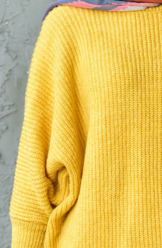 Pull Tricot Décontracté Manches Chauve Souris 3201-11 Jaune 3201-11