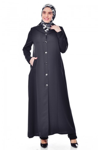 Large Size Pocketed Overcoat 0133-01 Black 0133-01