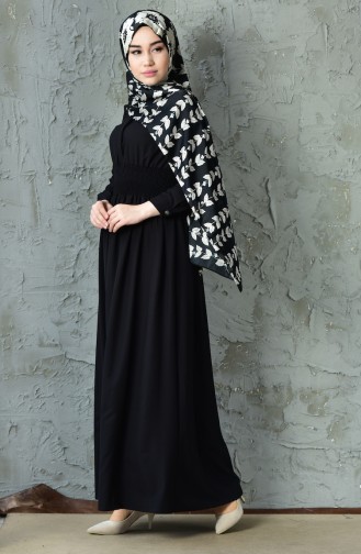 Schwarz Hijab Kleider 5133-04