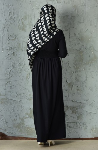 Schwarz Hijab Kleider 5133-04