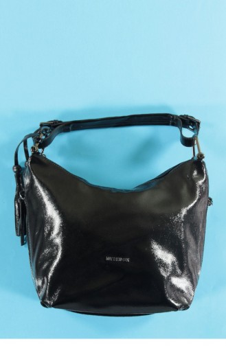 مارجن هافيت حقيبة يومية بتصميم جلد لامع لون أسود 18K00024SN0604_003