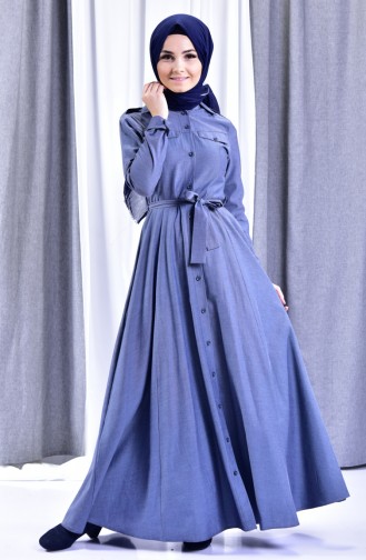 Belted Dress 1091-02 Anthracite 1091-02