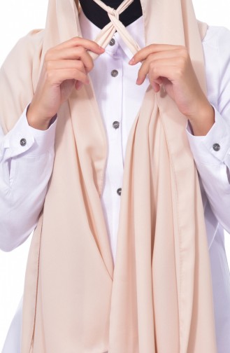 4 Draped Crepe Shawl 0024-15 Beige 0024-15