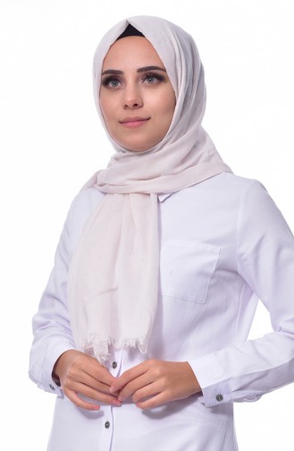 اكّل شال قطن بتصميم مُطبع 001-203-06 لون ابيض 001-203-06