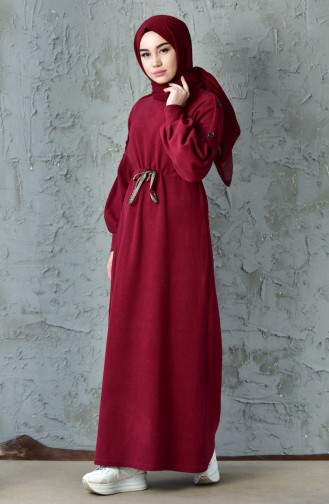 Claret Red Hijab Dress 1469-03