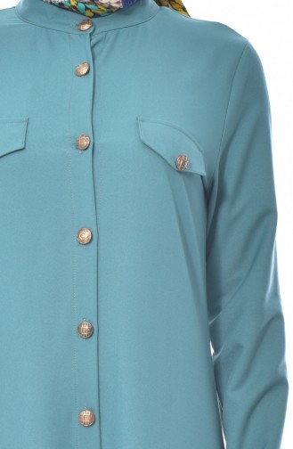 بينجيسو فستان بتفاصيل جيوب 2127-06 لون أخضر فاتح 2127-06