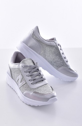 Silver Gray Sneakers 0756-04