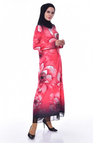 Stone Printed Dress 99163-02 Red 99163-02