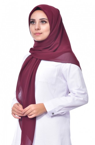 Büyük Boy Krep Eşarp 50024-97A Koyu Bordo