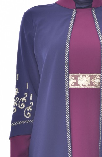 Robe Bordée 1504-02 Plum Bleu Marine 1504-02