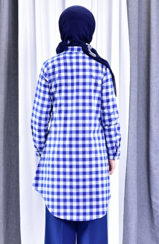 Plaid Tunic 6332-03 Navy 6332-03