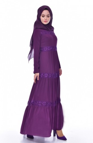 Purple Hijab Dress 3852-05