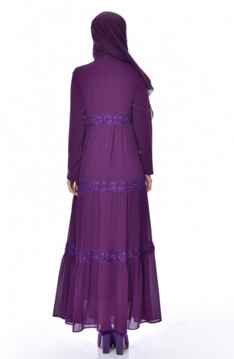 Purple Hijab Dress 3852-05