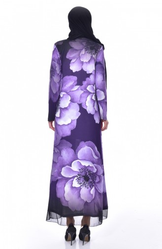 Stone Printed Dress 99163-04 Purple 99163-04