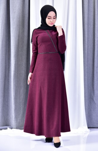 Plum Hijab Dress 9070-01