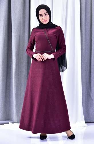 Plum Hijab Dress 9070-01