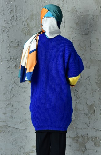 Pull Tricot Manches Ballon 3098-09 Bleu Roi 3098-09