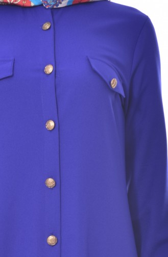 بينجيسو فستان بتفاصيل جيوب 2127-03 لون أزرق 2127-03