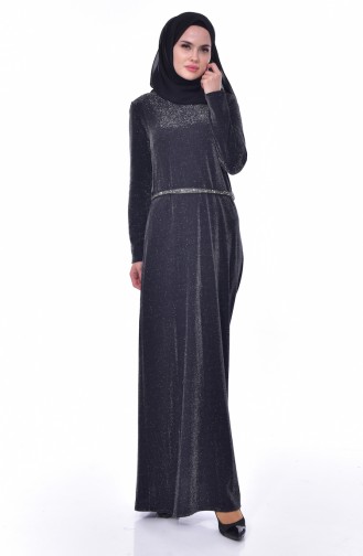 Schwarz Hijab Kleider 3566-01