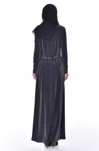 Schwarz Hijab Kleider 3566-01