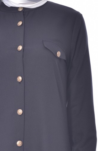 بينجيسو فستان بتفاصيل جيوب 2127-01 لون أسود 2127-01