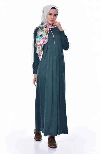 Green Hijab Dress 7064-06