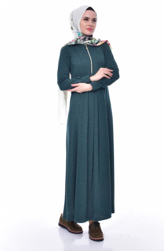 Green Hijab Dress 7064-06