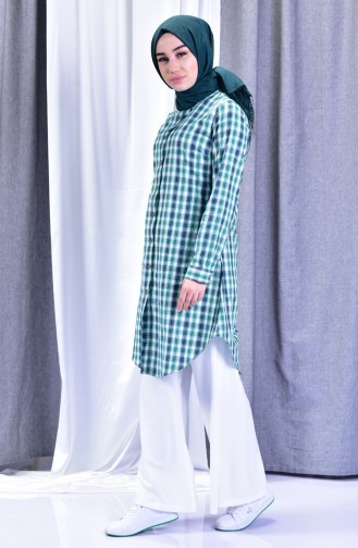 Plaid Tunic 6331-01 Green 6331-01