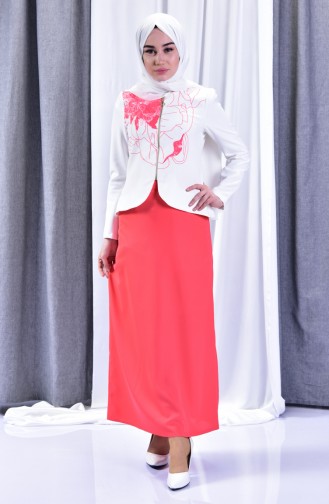 Jacket Skirt Double Suit 1046-06 Light Beige Vermilion 1046-06