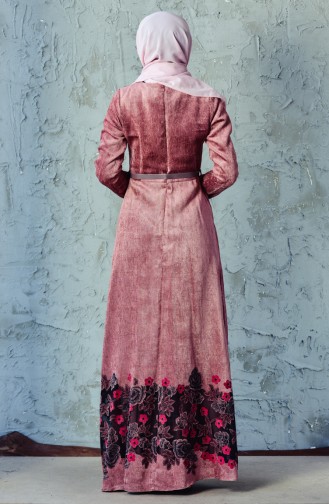 Belt Velvet Dress 3030-01 Rose Dried 3030-01