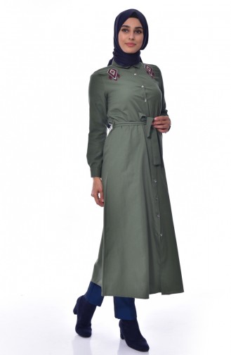 ELIFSU Embroidered Belted Tunic 1256-02 Khaki 1256-02