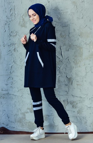 Hooded Tracksuit Suit 2880-03 Navy 2880-03