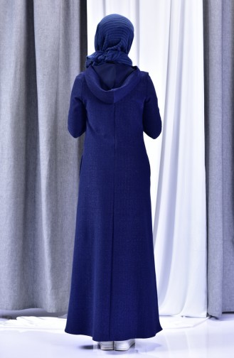 Dunkelblau Hijab Kleider 9068-02