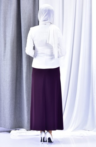 Jacket Skirt Double Suit 1046-09 Light Beige Purple 1046-09