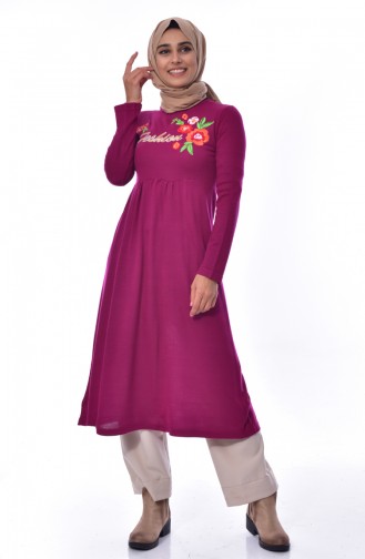 Knitwear Embroidered Long Tunic 4265-01 4265-01