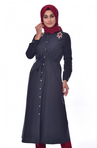 ELIFSU Embroidered Belted Tunic 1256-04 Black 1256-04