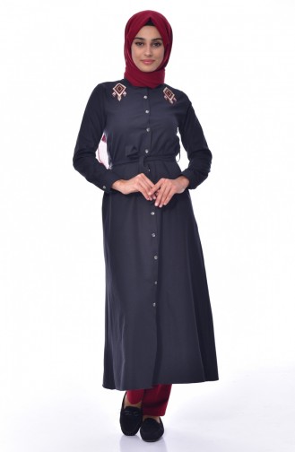 ELIFSU Embroidered Belted Tunic 1256-04 Black 1256-04