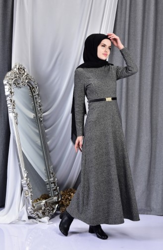 Gray Hijab Dress 7128-05