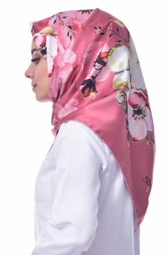 Flower Patterned Scarf 70081-03 Dry Rose 03