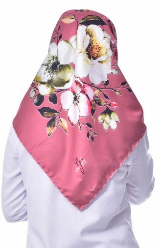 Flower Patterned Scarf 70081-03 Dry Rose 03